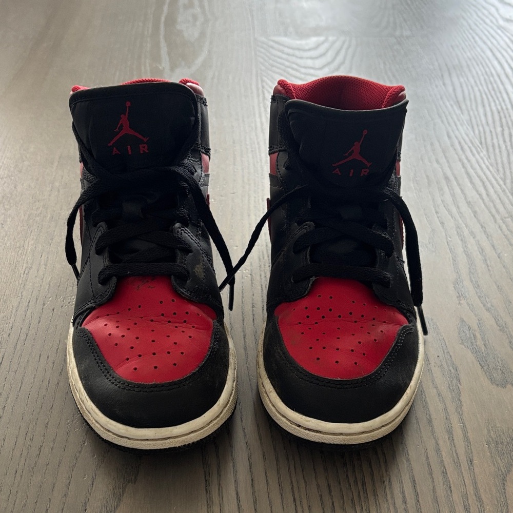 Nike Kids Red and Black High-Top Sneakers